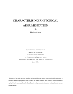 characterising rhetorical argumentation