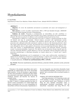 Hypokalaemia - College of Intensive Care Medicine