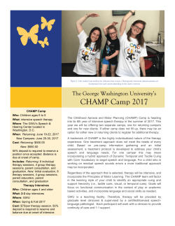 CHAMP Camp 2017 - Department of Speech, Language, and