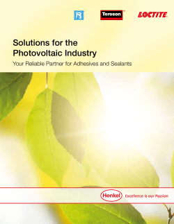 Solutions for the Photovoltaic Industry