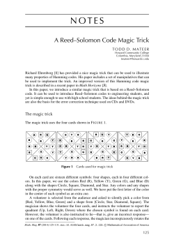 A Reed Solomon Code Magic Trick