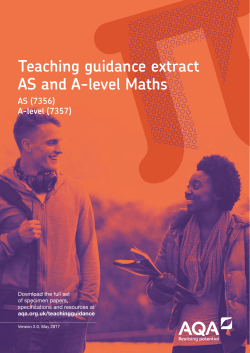 AS and A-level Mathematics and Further Mathematics