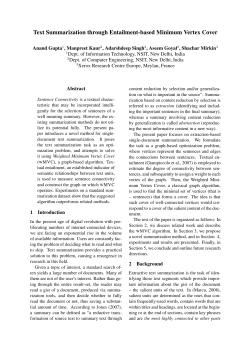 Text Summarization through Entailment