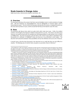 Scale Insects in Orange Juice