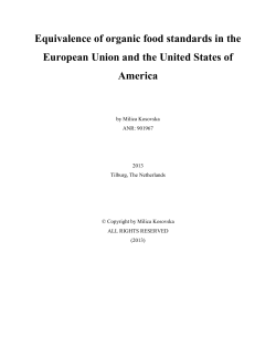 Equivalence of organic food standards in the European Union and