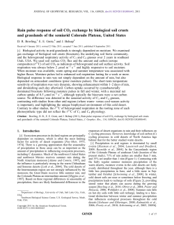Rain pulse response of soil CO2 exchange by biological soil crusts