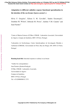 Adaptation to different salinities exposes functional specialization in