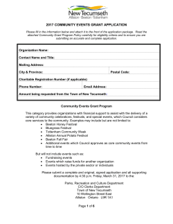 Community Events Grant Program Application