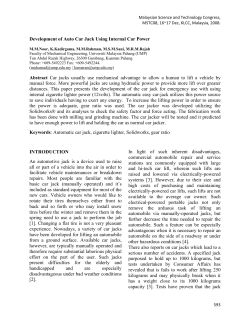 Development of Auto Car Jack Using Internal Car Power Abstract