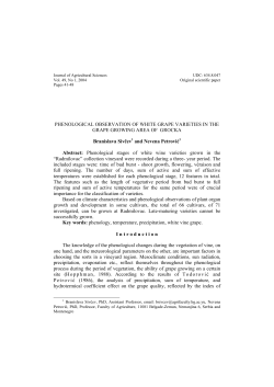 PHENOLOGICAL OBSERVATION OF WHITE GRAPE