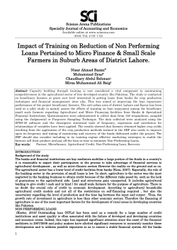 Impact of Training on Reduction of Non Performing Loans Pertained