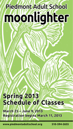 Spring 2013 Schedule of Classes