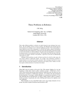 Three Problems in Robotics