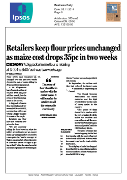 Retailers keep flour prices unchanged as maize cost drops 35pc in