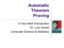 Automatic Theorem Proving: A Very Brief Introduction