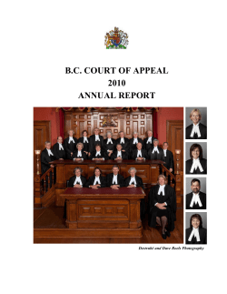 2010 Annual Report - The Courts of British Columbia