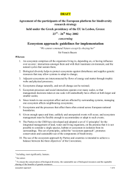 Ecosystem approach: guidelines for implementation