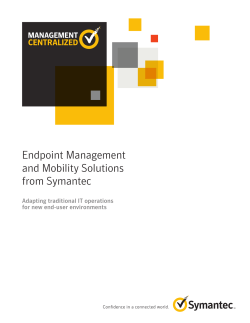 Endpoint Management and Mobility Solutions from Symantec