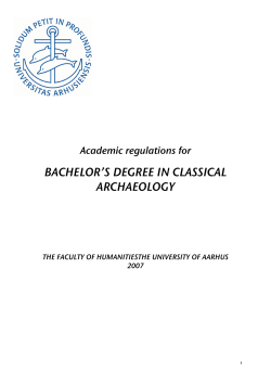 BACHELOR`S DEGREE IN CLASSICAL ARCHAEOLOGY