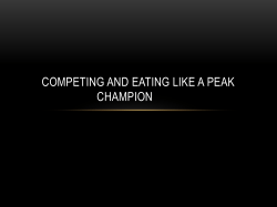 Competing and Eating Like A PEAK Champion