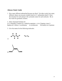 Alkenes Study Guide