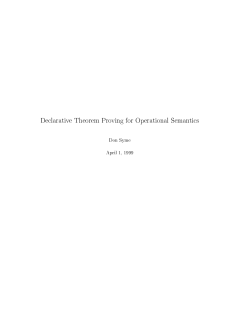 Declarative Theorem Proving for Operational Semantics