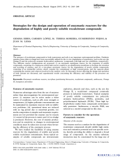 Strategies for the design and operation of enzymatic reactors for the