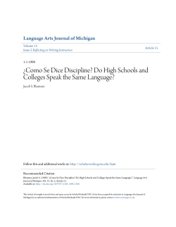 &Acirc;&iquest;Como Se Dice Discipline? Do High Schools and Colleges Speak