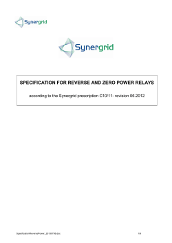 specification for reverse and zero power relays