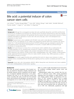 Bile acid: a potential inducer of colon cancer stem cells