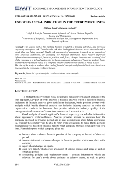use of financial indicators in the creditworthiness