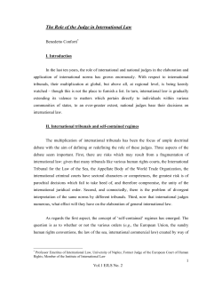 The Role of the Judge in International Law