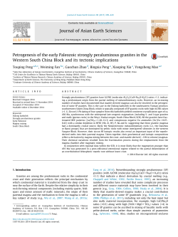 Petrogenesis of the early Paleozoic strongly peraluminous granites