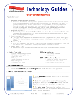 PowerPoint for Beginners - Educational Development Centre