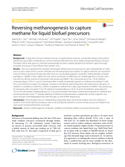 Reversing methanogenesis to capture methane for liquid biofuel
