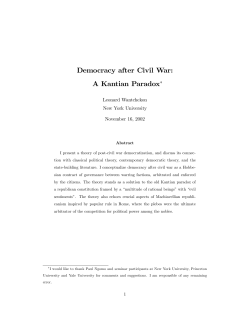 Democracy after Civil War: A Kantian Paradox