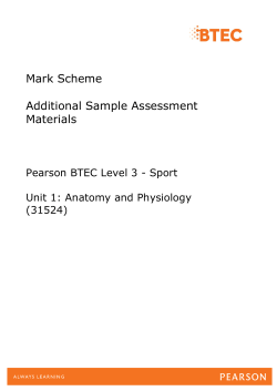 Mark Scheme Additional Sample Assessment Materials