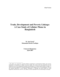Trade, Development and Poverty Linkage: A Case Study of Cellular