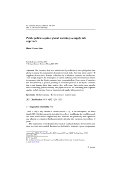 Public policies against global warming: a supply side approach