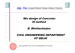 Mix design of Concrete: IS method B. Bhattacharjee CIVIL