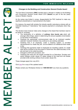 Changes to the Building and Construction General Onsite Award