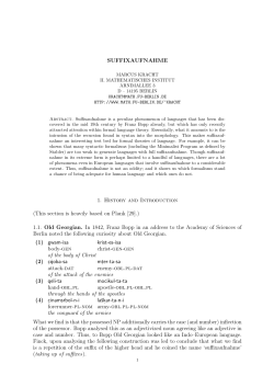 SUFFIXAUFNAHME 1. History and Introduction (This section is