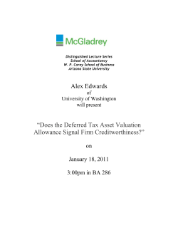 Alex Edwards &ldquo;Does the Deferred Tax Asset Valuation Allowance