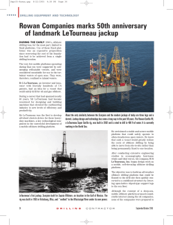 Rowan marks 50th anniversary of LeTourneau jackup rig