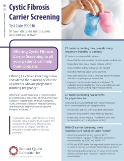 Cystic Fibrosis Carrier Screening