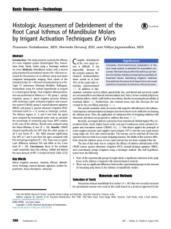 Histologic Assessment of Debridement of the Root Canal Isthmus of