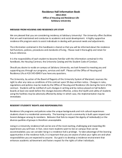 Residence Hall Information Book
