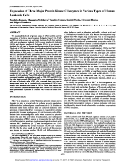 Expression of Three Major Protein Kinase C