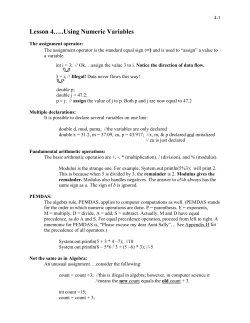 Lesson 4&hellip;..Using Numeric Variables