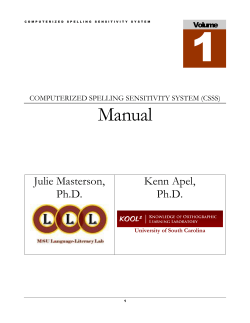 CSSS Manual 2015 - Missouri State University